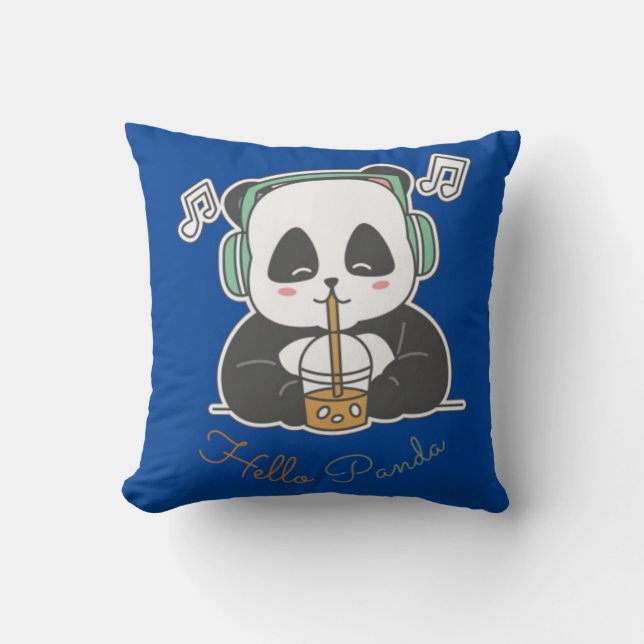 Coussin Bonjour panda (Recto)