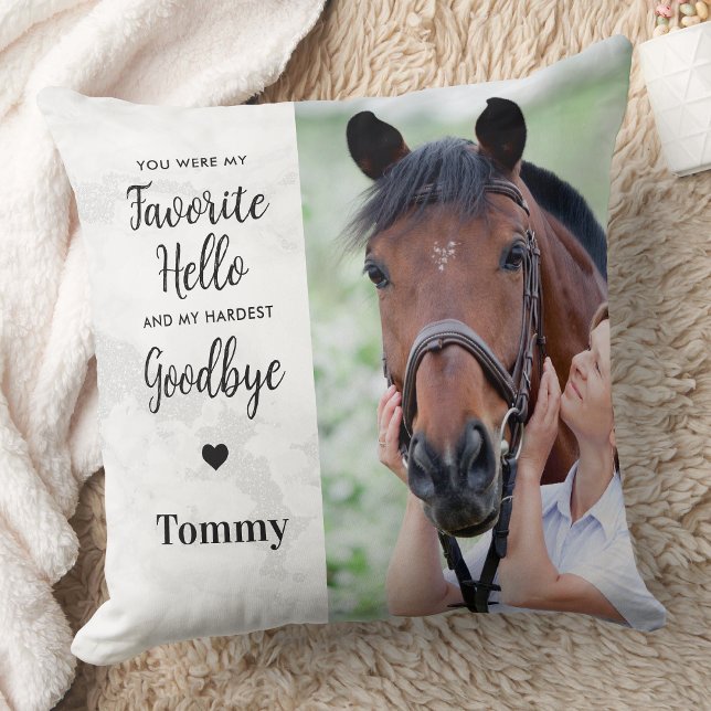 Coussin Bonjour Personnalisé 2 Photo Pet Memorial (Créateur téléchargé)