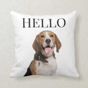 Coussin Bonjour Personnalisé Beagle Portrait de chien phot