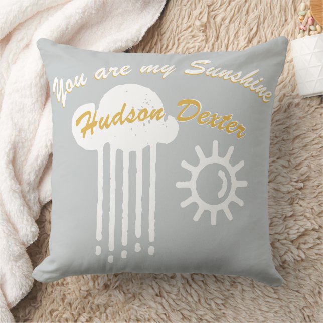 Coussin Bonjour personnalisé nuages soleil et soleil (Couverture)