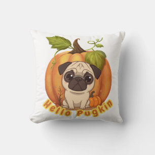 Coussin Bonjour Pugkin Carlin Halloween plus mignon Desi