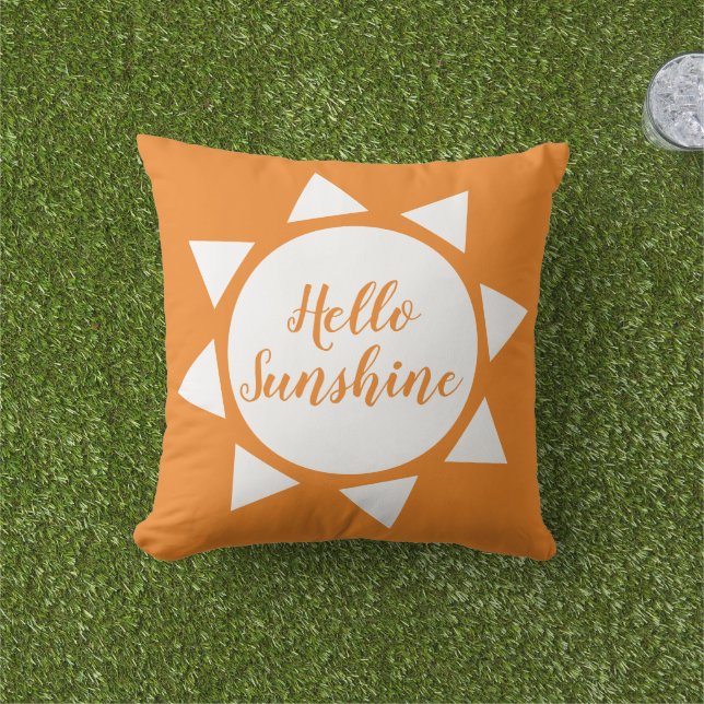 Coussin Bonjour Sunshine mignon soleil été personnalisé co (Herbe)