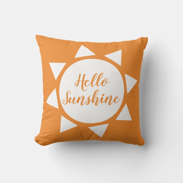 Coussin Bonjour Sunshine mignon soleil été personnalisé co (Recto)