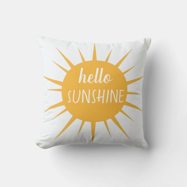 Coussin Bonjour Sunshine moderne (Recto)