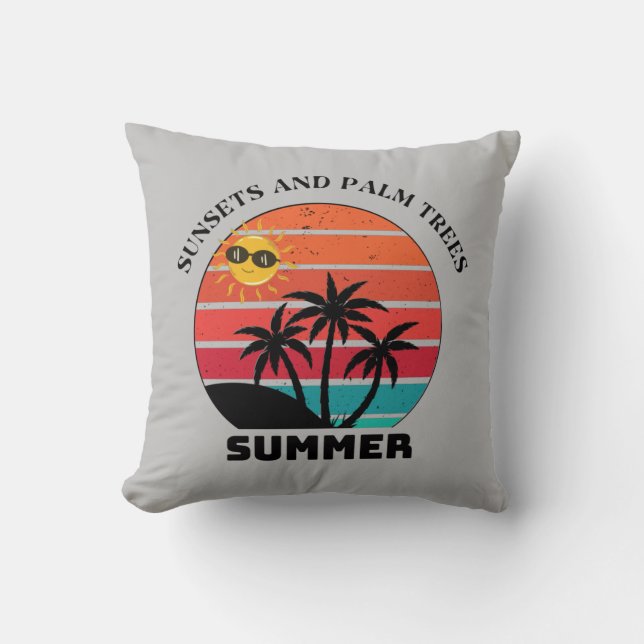 Coussin bonjour vacances été plage (Recto)