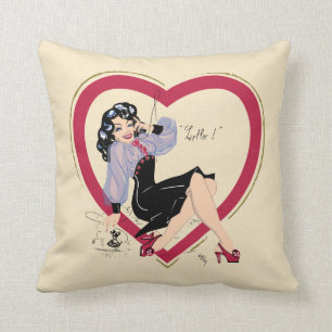 Coussin Bonjour Valentine Pin-Up Girl