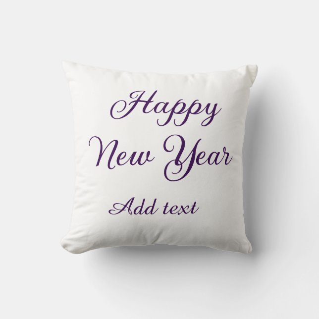 Coussin Bonne année calligraphie violette simple minimale  (Recto)