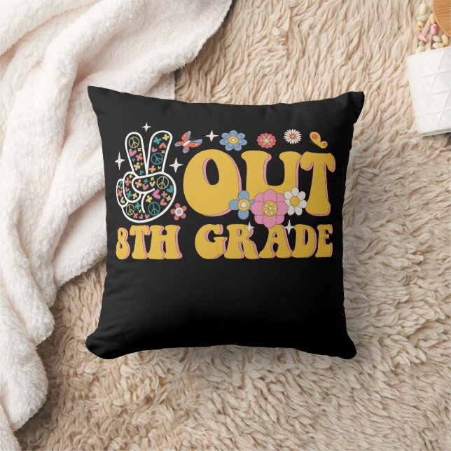 Coussin Bonne chance 8e année superbe dernier jour d'école (Couverture)