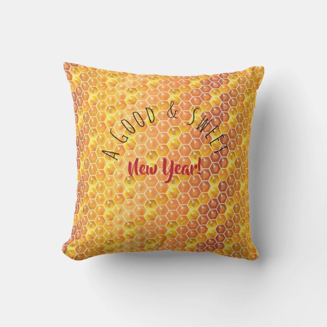 Coussin Bonne et douce nouvelle année ! Vacances Honeypeb  (Recto)