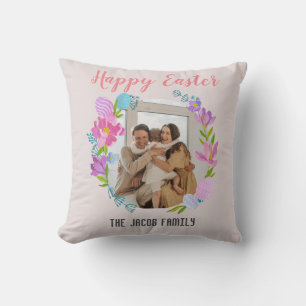 Coussin Bonne famille de Pâques, famille de lapins de Pâqu