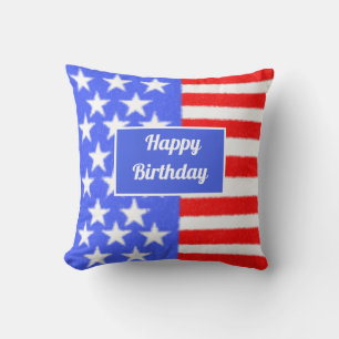 Coussin Bonne fête d'anniversaire L'Amérique personnalis
