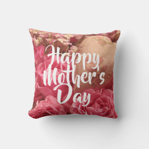 Coussin Bonne fête des mères Roses du coeur