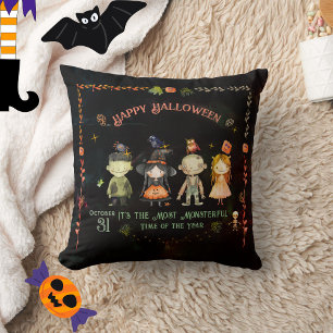 Coussin Bonne fête des monstres mignons d'Halloween