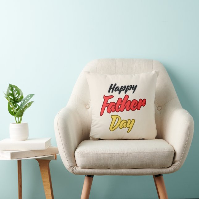 Coussin Bonne Fête des pères des souhaits avec du texte cl (Chaise)
