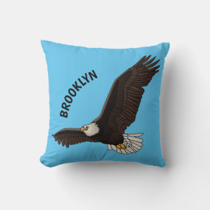 Coussin Bonne illustration de dessin d'aigle à chauve-sour