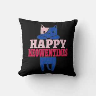 Coussin Bonne Meowentines Drôle cadeau de la Saint-Valen