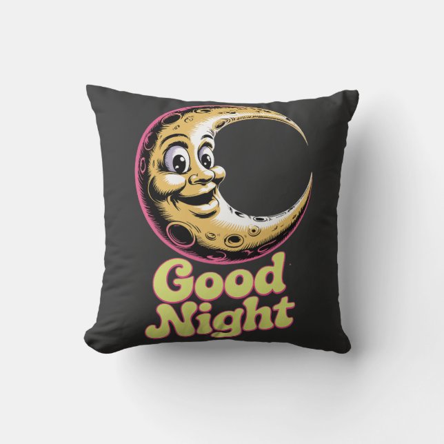 Coussin Bonne nuit Retro Moon (Recto)