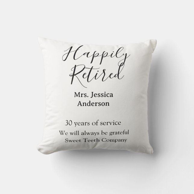 Coussin Bonne retraite ajouter le nom années de service à  (Recto)