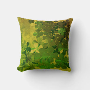 Coussin Bonne Saint Patrick, shamrock irlandais