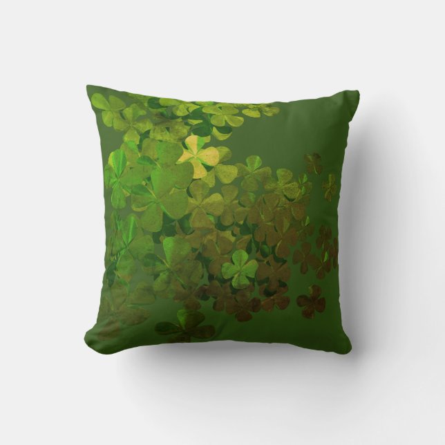 Coussin Bonne Saint Patrick, shamrock irlandais (Recto)