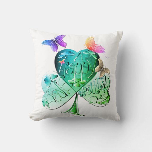 Coussin "Bonne Saint Patrick" Shamrock Recoleta (Recto)