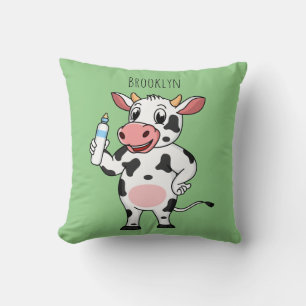 Coussin Bonne vache avec dessin animé de biberon