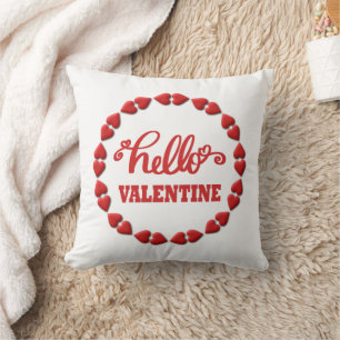 Coussin Bonne Valentines coeur rouge Bonjour Valentine 202