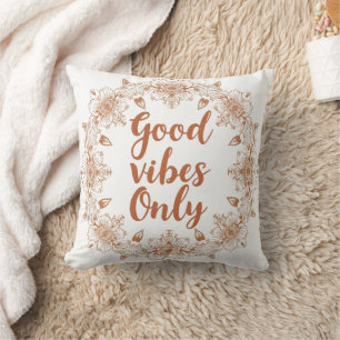 Coussin Bonne Vibes Seulement Boho Floral Mandala Terracot