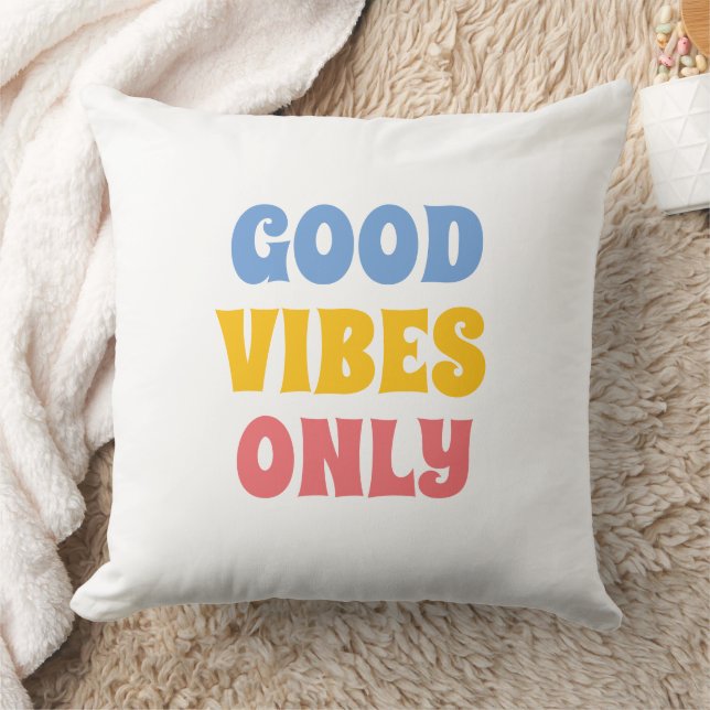 Coussin bonne vibes seulement coloré unique (Couverture)