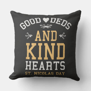 Coussin Bonnes actions et Coeurs gentils Saint-Nicolas