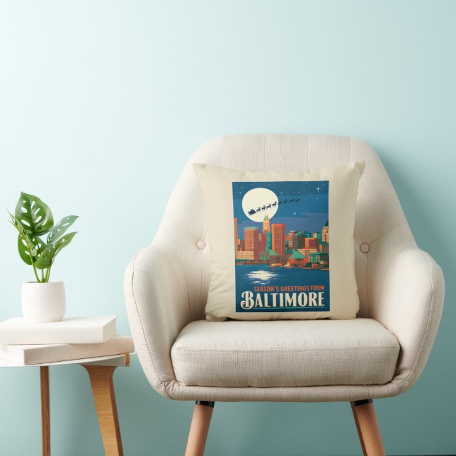 Coussin Bonnes Fêtes de Baltimore (Chaise)
