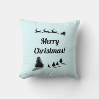 Coussin Bonnes Fêtes de Noël Père Noël Sleigh