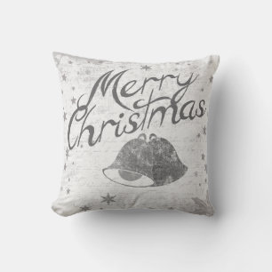 Coussin Bonnet noir et blanc décoratif Joyeux Noël