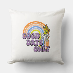 Coussin Bons jours seulement Papillon Arc-en-ciel Rétro P