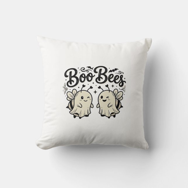 Coussin Boo Bees Modèle de abeille fantôme Halloween vinta (Recto)