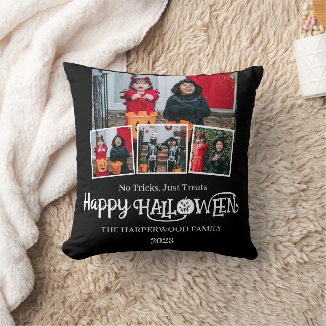 Coussin Boo citrouille jack-o-lanterne Halloween Collage p (Couverture)