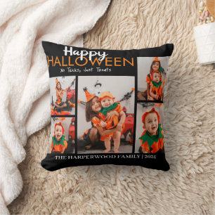 Coussin Boo citrouille jack-o-lanterne Halloween Collage p
