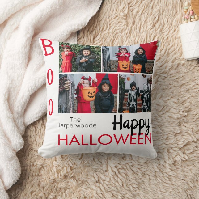 Coussin Boo citrouille jack-o-lanterne Halloween Collage p (Couverture)