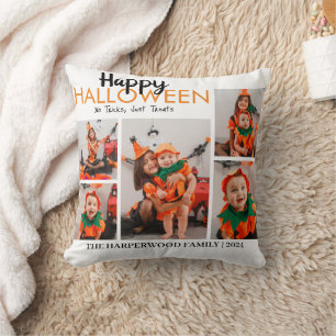 Coussin Boo citrouille jack-o-lanterne Halloween Collage p