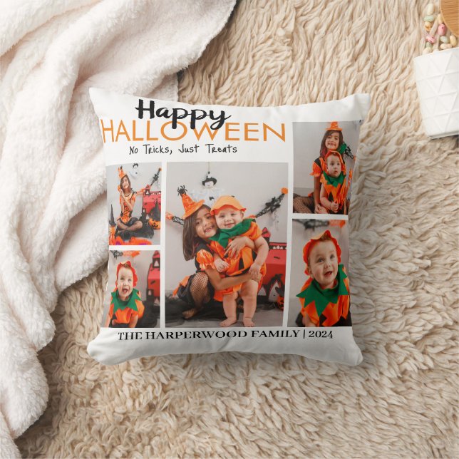 Coussin Boo citrouille jack-o-lanterne Halloween Collage p (Couverture)