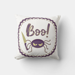 Coussin Boo drôle Halloween personnage d'araignée main