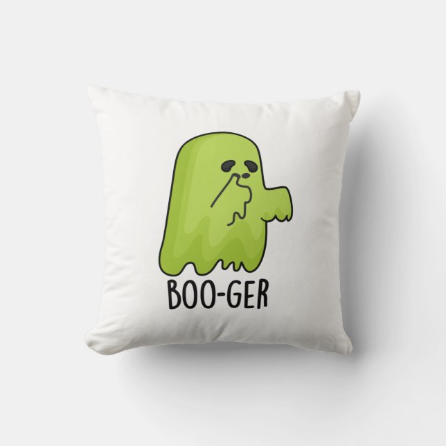 Coussin Boo-ger Funny Halloween Booger Ghost Pun (Recto)