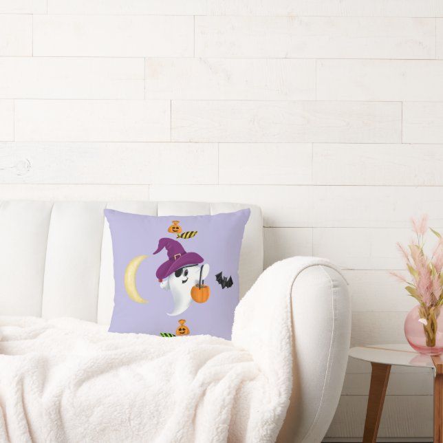 Coussin Boo Halloween ghost Throw Pillow (Canapé)