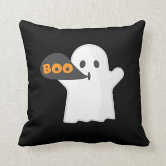 Coussin Boo Halloween orange et blanc