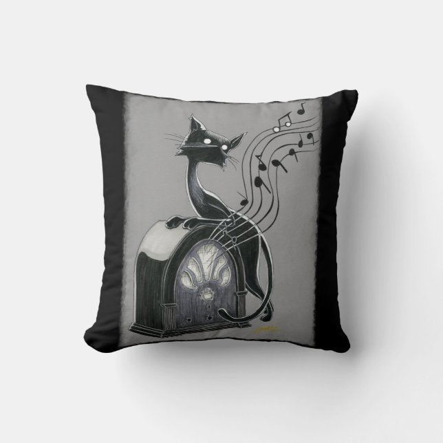 Coussin Boo Kitty entend l'oreiller à lancer de musique (Recto)