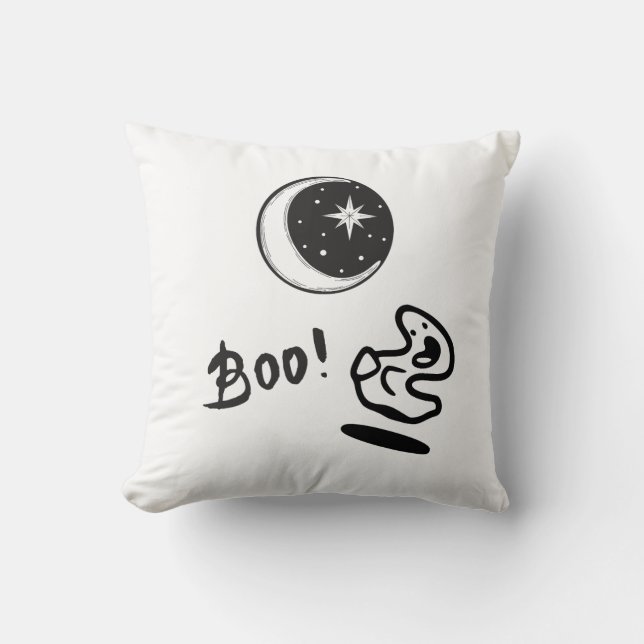 Coussin Boo lunaire fantôme (Recto)