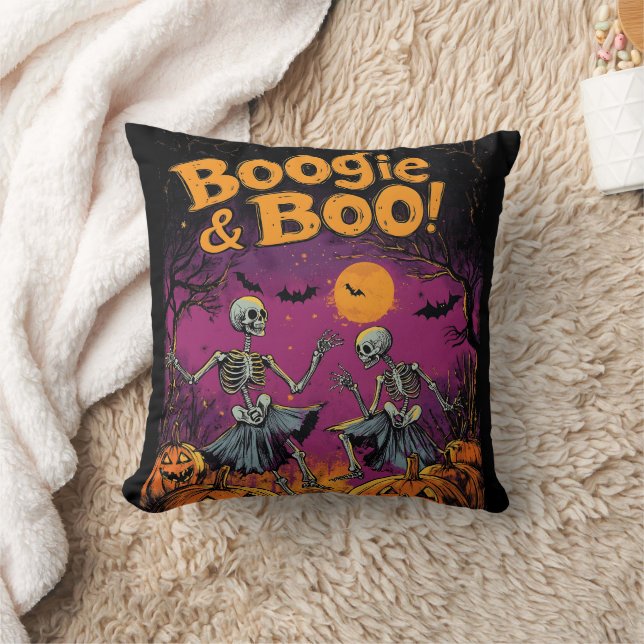 Coussin Boogie & Boo ! - Skeletons d'Halloween et Citrouil (Couverture)