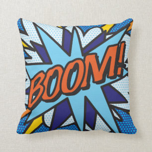 Coussin BOOM BANG Amusant Art Pop Livre de Bande Dessinée
