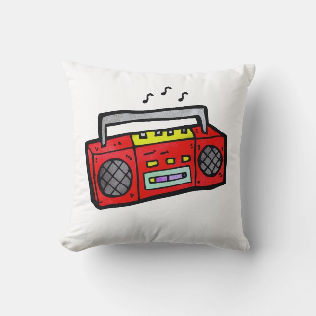 Coussin Boombox radio rétro (Recto)