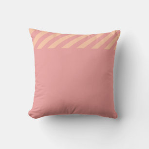 Coussin Bord Minimaliste Diagonal Rayé Rose Poussiéreux Mo